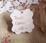 Gold Foil Thank You Gift Tags, Fancy Frame Gift Tags, Wedding Party Collection, Thanks for Celebrating with Us