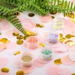 Premium 1-inch Round Tissue Paper Party Table Confetti - 10/15 Grams (Pink, White, Gold Mylar Flakes)
