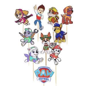 Paw Patrol Dog Cupcake Toppers Paw Dog Cake Toppers, Paw Dog Happy Birthday Party Supplies Pet Cake Decorations for Paw Dog fans, Kids Birthday Party