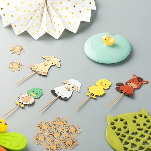 Multi Layer Farm Animal Cupcake Topper Party Decorations for Kids Birthday Baby Shower Barnyard Cartoon Cupcake Topper Picks Party Supplies (Cupcake Topper)