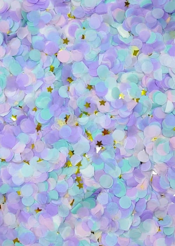 inch round tissue paper table confetti unicorn / mermaid party decoration, 10-15grms- Multi color