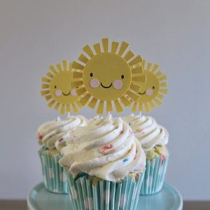 You Are My Sunshine Cupcake Toppers, You Are My Sunshine Theme, Sunshine Birthday Decor, First Birthday, Cupcake Toppers, Sun Theme