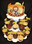 Gold Glitter Jungle Safari Animal Cake Cupcake Toppers Cupcake Picks Decorations for Jungle Safari Animal Themed Baby Shower Birthday Party