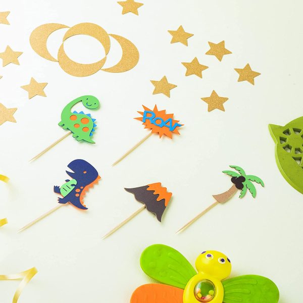 Dinosaur Cupcake Toppers Baby Dinosaur Cupcake Picks Dino Theme Baby Shower Kids Birthday Party Cake Decorations Supplies, Kids Party, Dino Party, Kids birthday, boys, Cake Topper