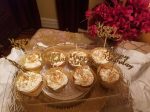 Glitter Happy Birthday Cupcake Toppers Cake Picks for Party Decoration Supplies in Gold Glitter
