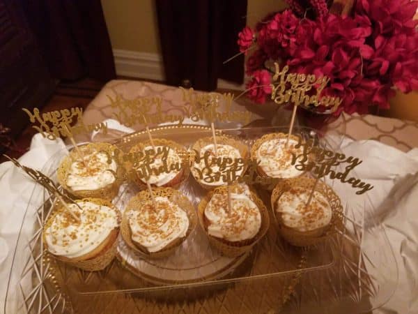 Glitter Happy Birthday Cupcake Toppers Cake Picks for Party Decoration Supplies in Gold Glitter