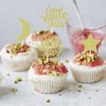 Little Star Cupcake Toppers with Moon Gold Glitter Star Cupcake Picks Baby Shower Kids Birthday Party Cake Decorations Supplies