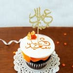 Gold Glitter Eid Mubarak Cupcake Toppers Arabic Happy Eid Ramadan Kareem Cake Decorations Islamic Muslim Party Supplies Decorations