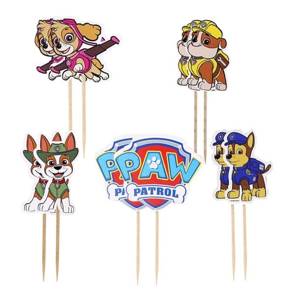 Paw Patrol Dog Cupcake Toppers Paw Dog Cake Toppers, Paw Dog Happy Birthday Party Supplies Pet Cake Decorations for Paw Dog fans, Kids Birthday Party
