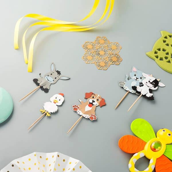 Multi Layer Farm Animal Cupcake Topper Party Decorations for Kids Birthday Baby Shower Barnyard Cartoon Cupcake Topper Picks Party Supplies (Cupcake Topper)