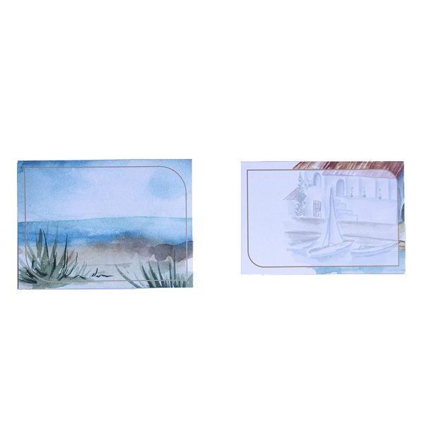 Small Greeting Note Cards w/ Envelopes & Stickers (Pack of 10), Nautical Theme, Boat, For Mothers Day, Valentines Day, All Occasions - 3" x 4.2" Note Cards