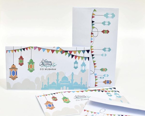 Eid Mubarak Ramadan Money Envelopes for Gifting - Happy Eid Lanterns Design