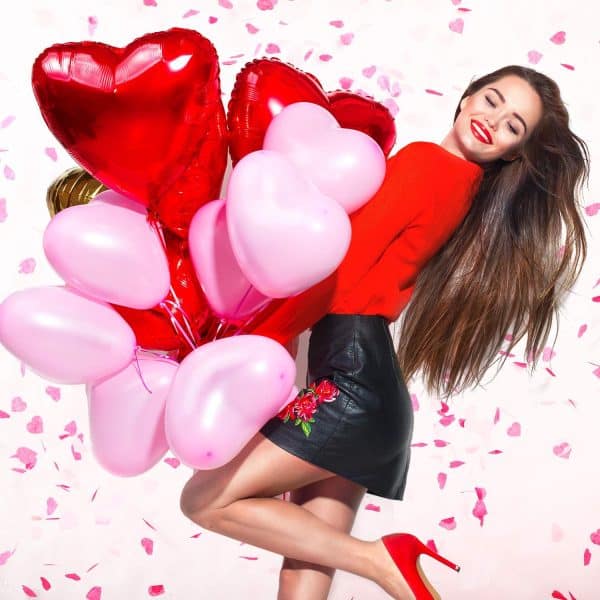 Valentine's Day Heart Shape Tissue Confetti 1000 Pcs / 10-15 grm Paper Table Confetti for Valentine's Day, Wedding Party, Baby Shower and Balloon Decorations, 1 inch (Rose Red, Peach)
