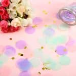 inch round tissue paper table confetti unicorn / mermaid party decoration, 10-15grms- Multi color