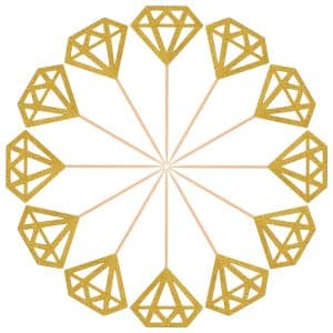 Gold Glitter Diamond Ring Donut Toppers Cupcake Picks for Bridal Shower Engagement Party Decorations