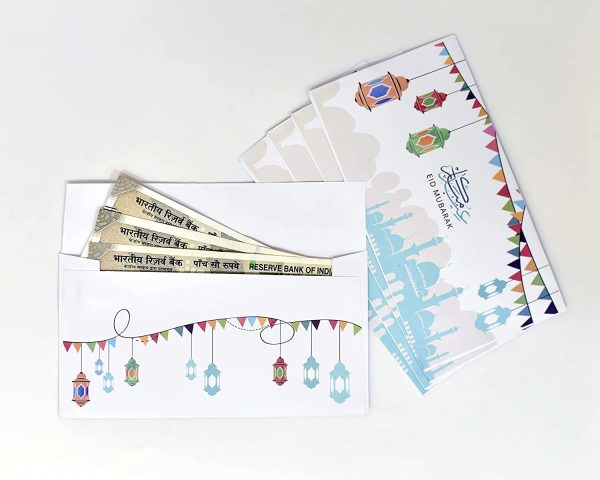 Eid Mubarak Ramadan Money Envelopes for Gifting - Happy Eid Lanterns Design