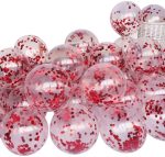 Confetti Balloons (Rose Red) for Valentine's Day, Party Decoration, Engagement, Weddings, Birthdays, Showers Party (Pack of 12)
