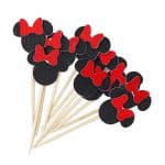 Minnie Mouse Inspired Cupcake Toppers Baby Shower Girl Birthday Party Supply