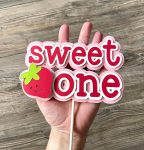 Strawberry 1st Birthday Cake Topper Sweet One First Birthday Strawberry Cake Pick Decoration for Sweet Fruit Theme Baby Shower Kids Birthday Party Supplies