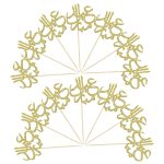 Gold Glitter Eid Mubarak Cupcake Toppers Arabic Happy Eid Ramadan Kareem Cake Decorations Islamic Muslim Party Supplies Decorations