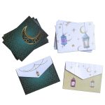 Eid Mubarak Card,10 Pcs Ramadan Cards with Envelopes Colorful Eid Greeting Card for Ramadan Party Supplies Holiday
