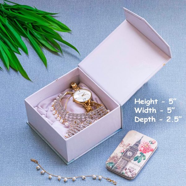 Luxury Gift Box 5x5x2.5 Inches Storage Box Magnetic Closure for Luxury Packaging Box for Mother's Day, Birthdays, Bridal Gifts,Weddings (Nautical)