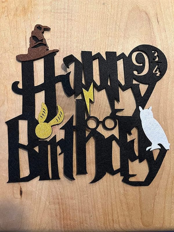 Magical Wizard Inspired Cake Topper, Harry P Theme Custom Name Cake Topper, Magical Wizard Inspired Happy Birthday Party Decoration, Gryffindor Cake Topper