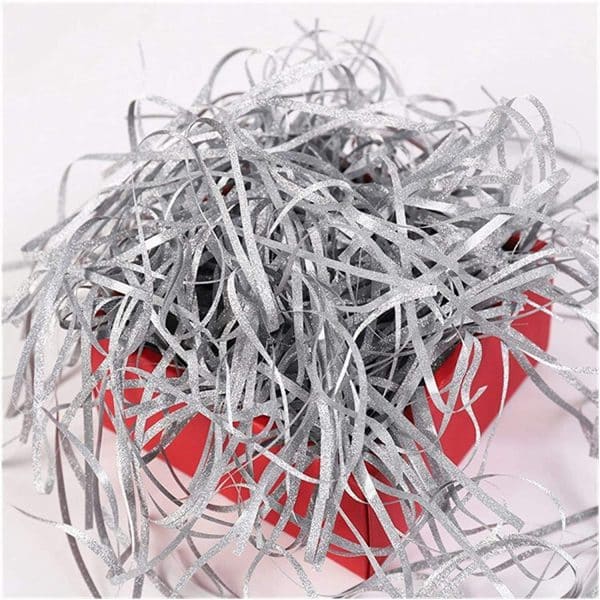 50g Paper Shred Glitter DIY Colourful Multifunctional Gift Wrapping Filler, for Gift Packaging Party Supplies Accessories Decoration (Glitter Silver)