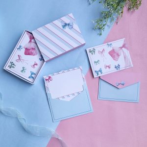 Small Greeting Note Cards w/ Envelopes & Stickers (Pack of 10), Fancy Bows, For Mothers Day, Valentines Day, All Occasions - 3" x 4.2" Note Cards