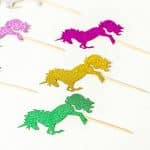 Unicorn Cupcake Toppers - Unicorn Party Glitter Colorful Cupcake Toppers Supplies - Baby Shower Girls Party Dessert Food Picks Decorations