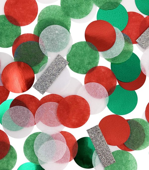Christmas Holiday Confetti Silver Glitter Accents - Specially Crafted for Christmas, Thanksgiving, Weddings, New Years, Birthdays, Arts & Crafts, Packaging