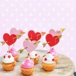 Red Heart Arrow Cupcake topper Red Pink Heart Cupake Toppers Picks Cake Topper Decoration for Sweet Love Theme Wedding Engagement,Valentine's Day Bridal Shower Party Cake Decors (20pcs Red and Pink Arrow heart)