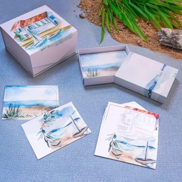 Luxury Gift Box 5x5x2.5 Inches Storage Box Magnetic Closure for Luxury Packaging Box for Mother's Day, Birthdays, Bridal Gifts,Weddings (Nautical)