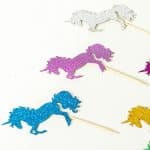 Unicorn Cupcake Toppers - Unicorn Party Glitter Colorful Cupcake Toppers Supplies - Baby Shower Girls Party Dessert Food Picks Decorations