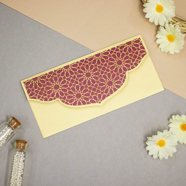 Eid Mubarak Ramadan Money Envelopes for Gifting - Happy Eid Laser Cut Envelopes (Cream)