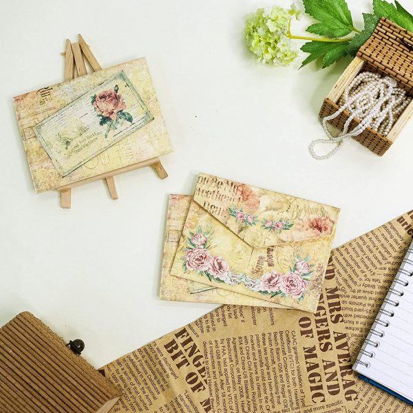 Mixed Printed Vintage and Antique Looking Envelopes 24 Pcs Total-3 Pcs Each Old Aged Fashioned Style