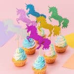 Unicorn Cupcake Toppers - Unicorn Party Glitter Colorful Cupcake Toppers Supplies - Baby Shower Girls Party Dessert Food Picks Decorations