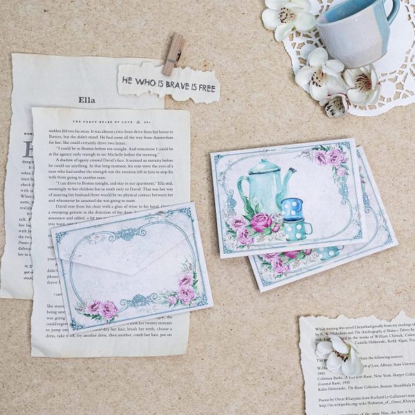 Mixed Printed Vintage and Antique Looking Envelopes 24 Pcs Total-3 Pcs Each Old Aged Fashioned Style